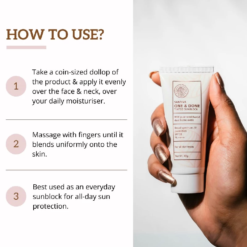 Sandiva Tinted Sunblock with Zinc Oxide Broad Spectrum SPF 35 PA++++ Sunscreen-4.webp